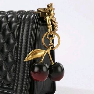 Ombre Dark Cherry Bag Charm/ Keychain New